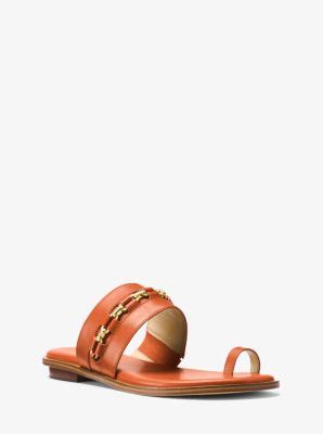 sadie embellished leather sandals michael kors|michael kors ladies sandals.